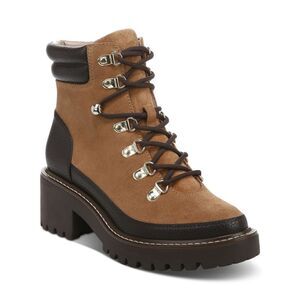 GIANI BERNINI Womens Brown Stripe Up Maddyson Block Heel Leather Boots Shoes 9 M